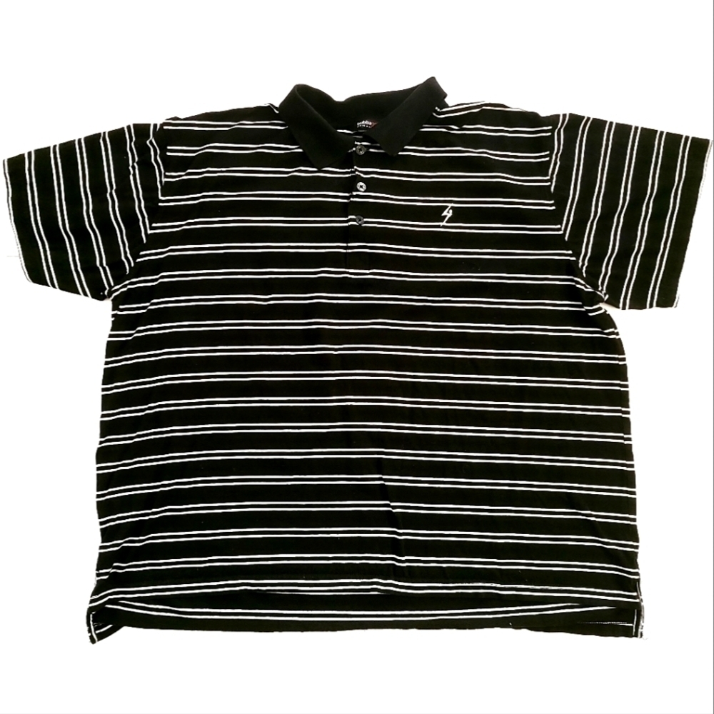3/$20 Steve & Barry's Bubba Golf Black Striped Polo Shirt